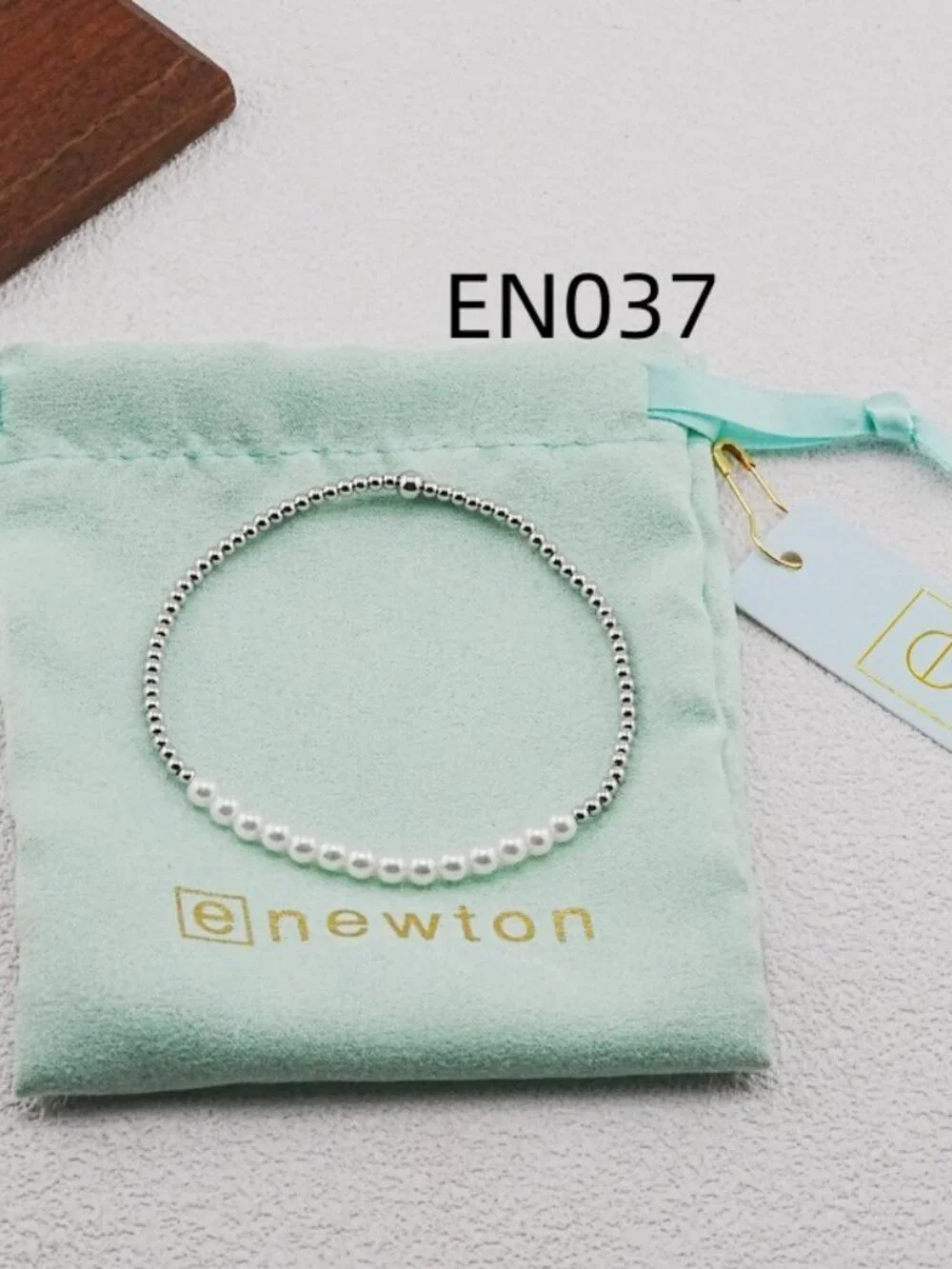 Enewton Platinum Bead & Pearl Single Bracelet